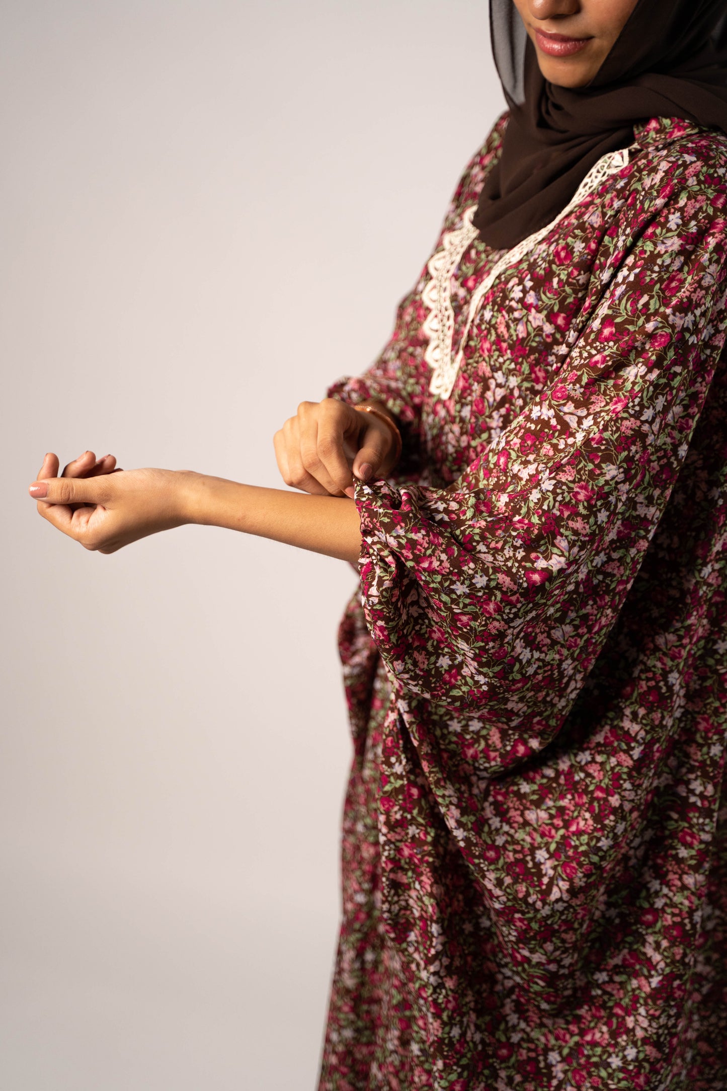 Cocoa Floral Kaftan