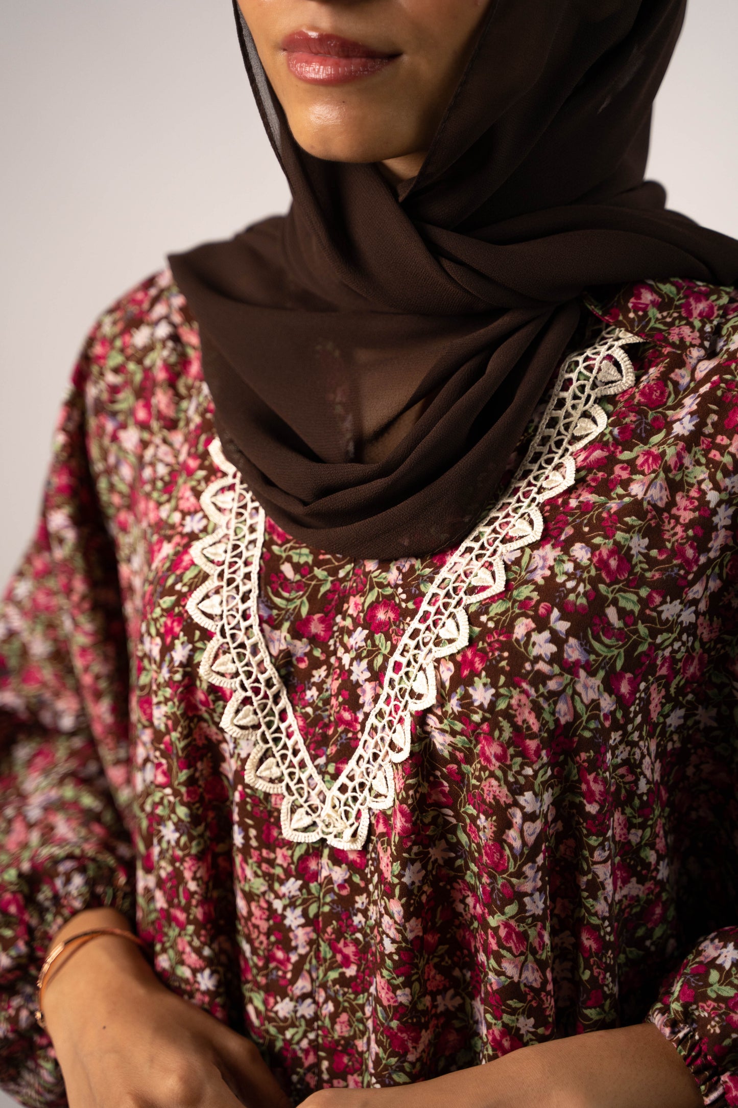 Cocoa Floral Kaftan