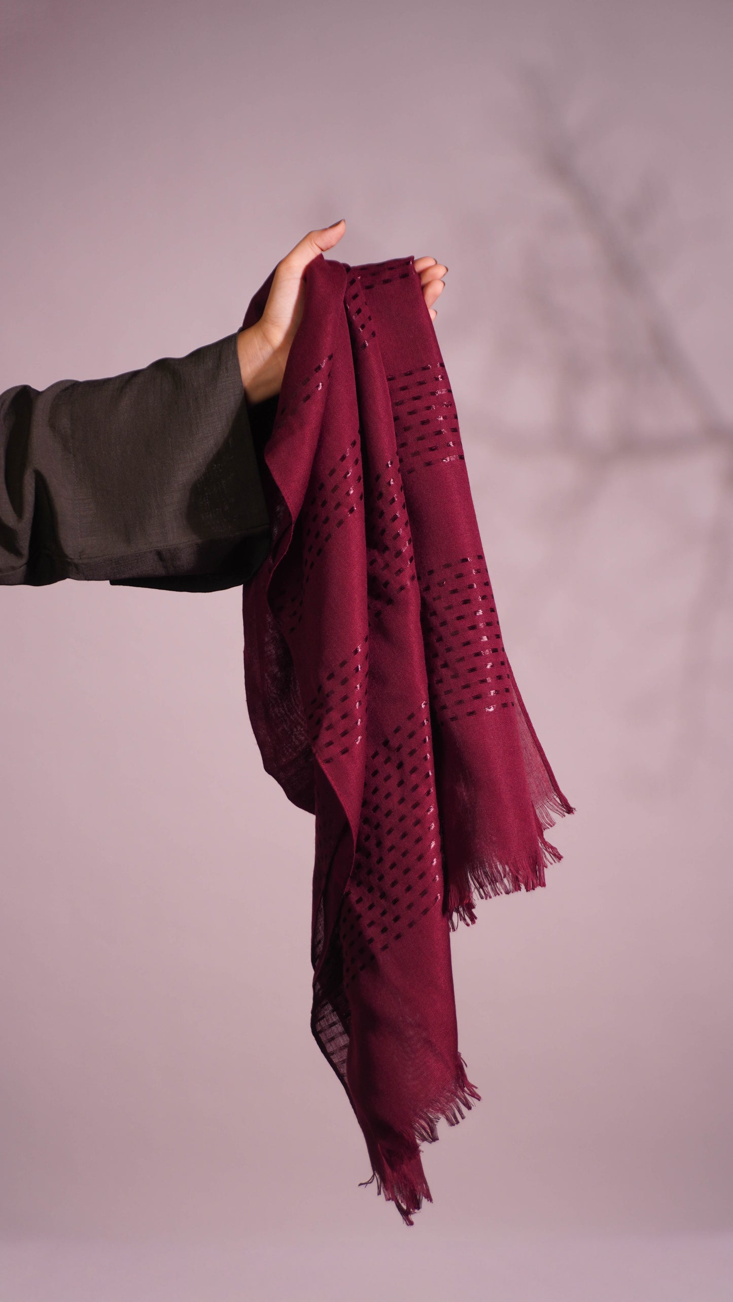 Burgundy Turkish Viscose Hijab – Rich Color, Breathable & Elegant