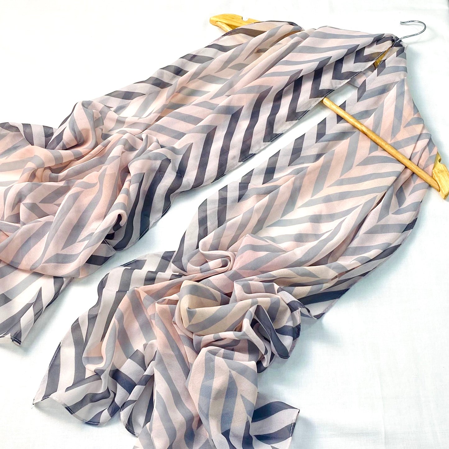 Printed Georgette Hijabs-Grey