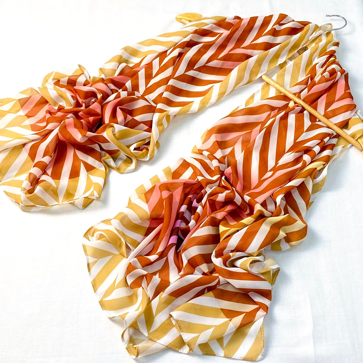 Printed Georgette Hijab-Orange