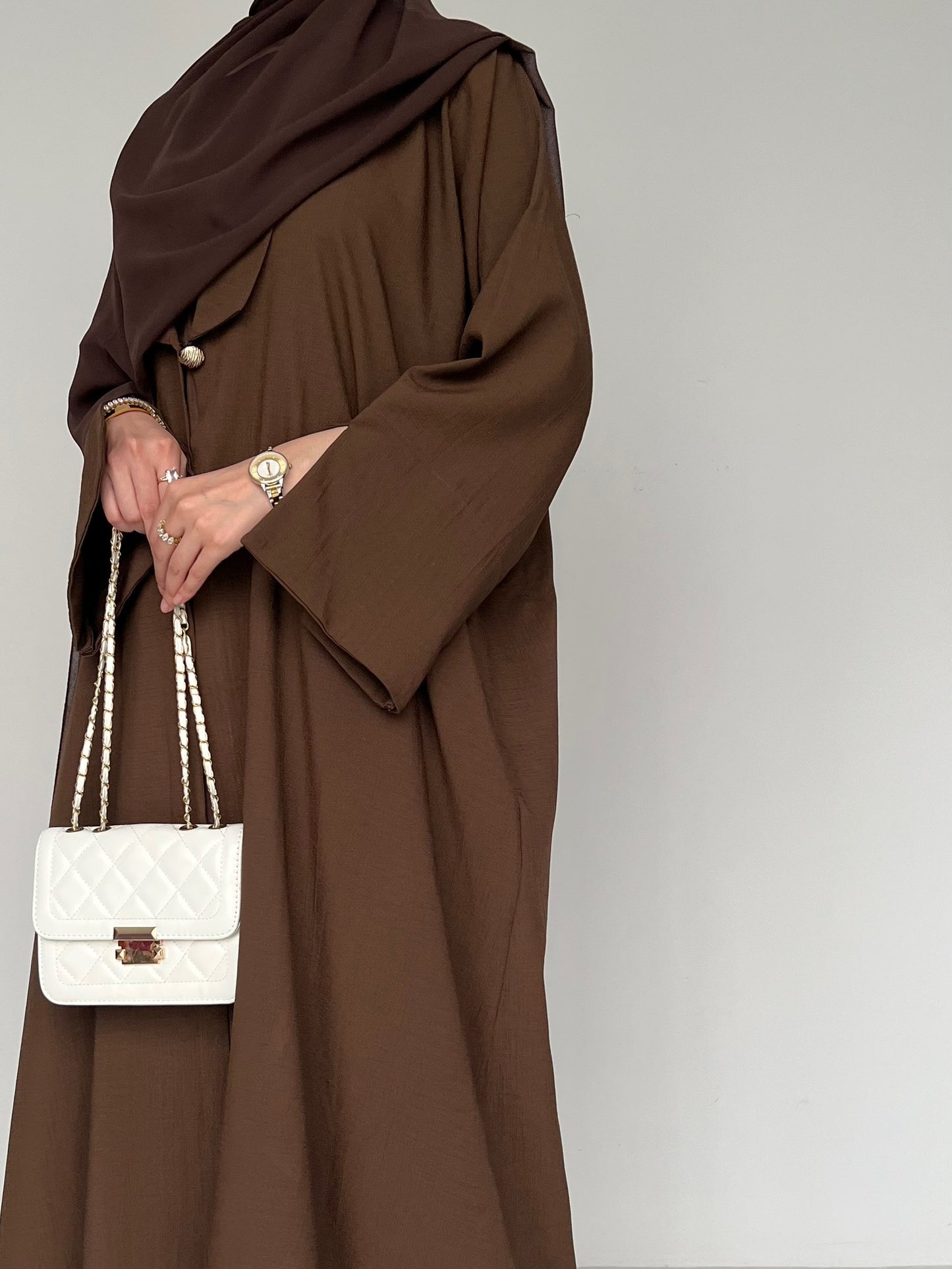 Deep Brown Open Abaya