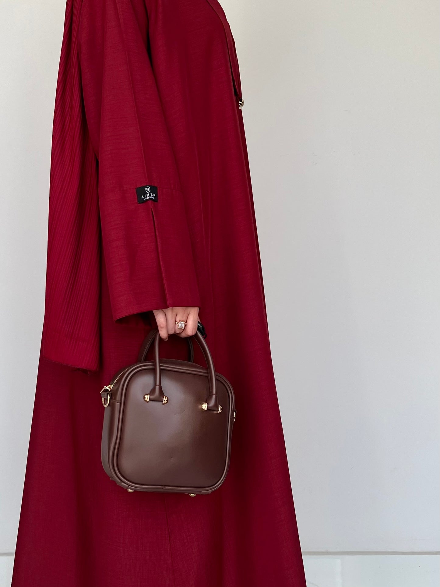 Ruby Red Open Abaya