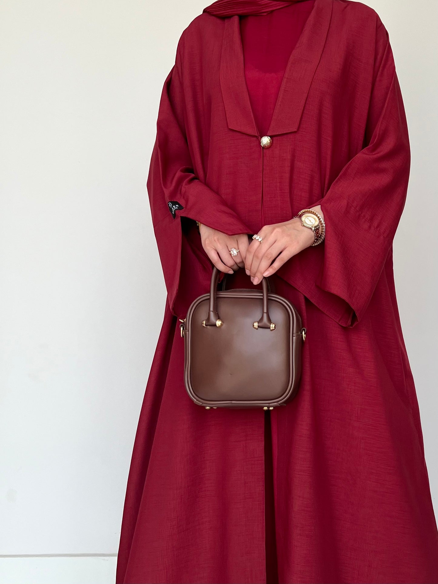 Ruby Red Open Abaya