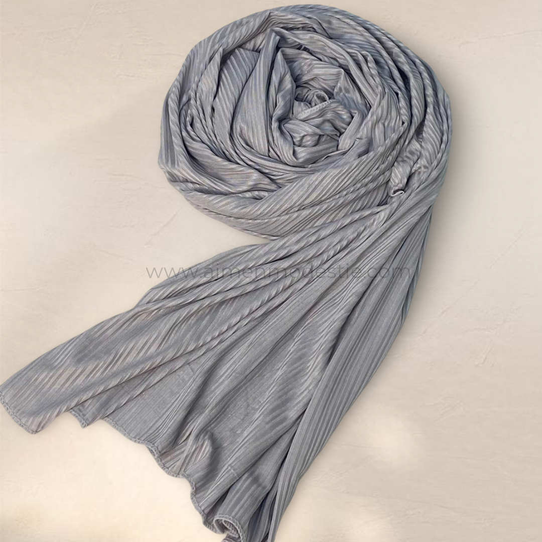 Ribbed Jersey Hijab - Graphite