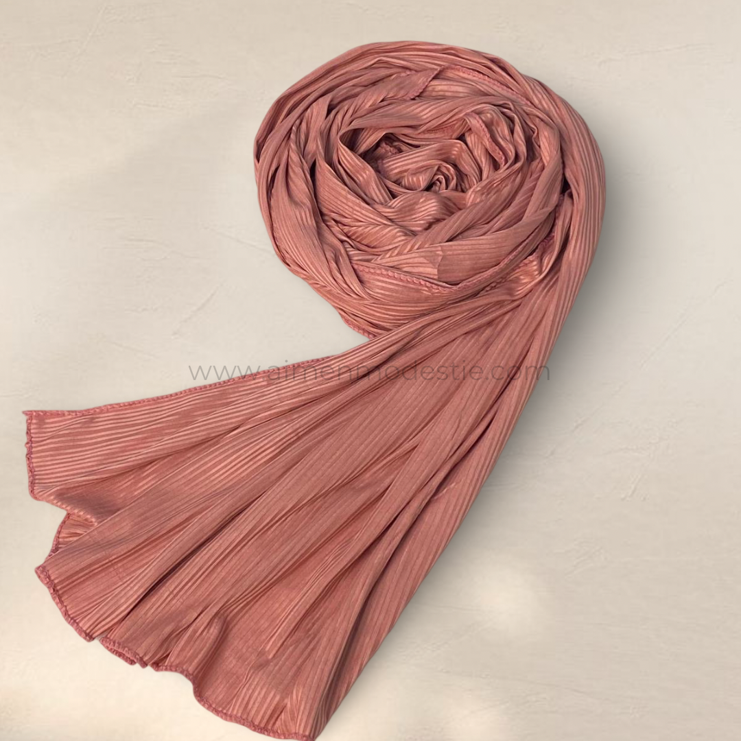 Ribbed Jersey Hijab - English Peach