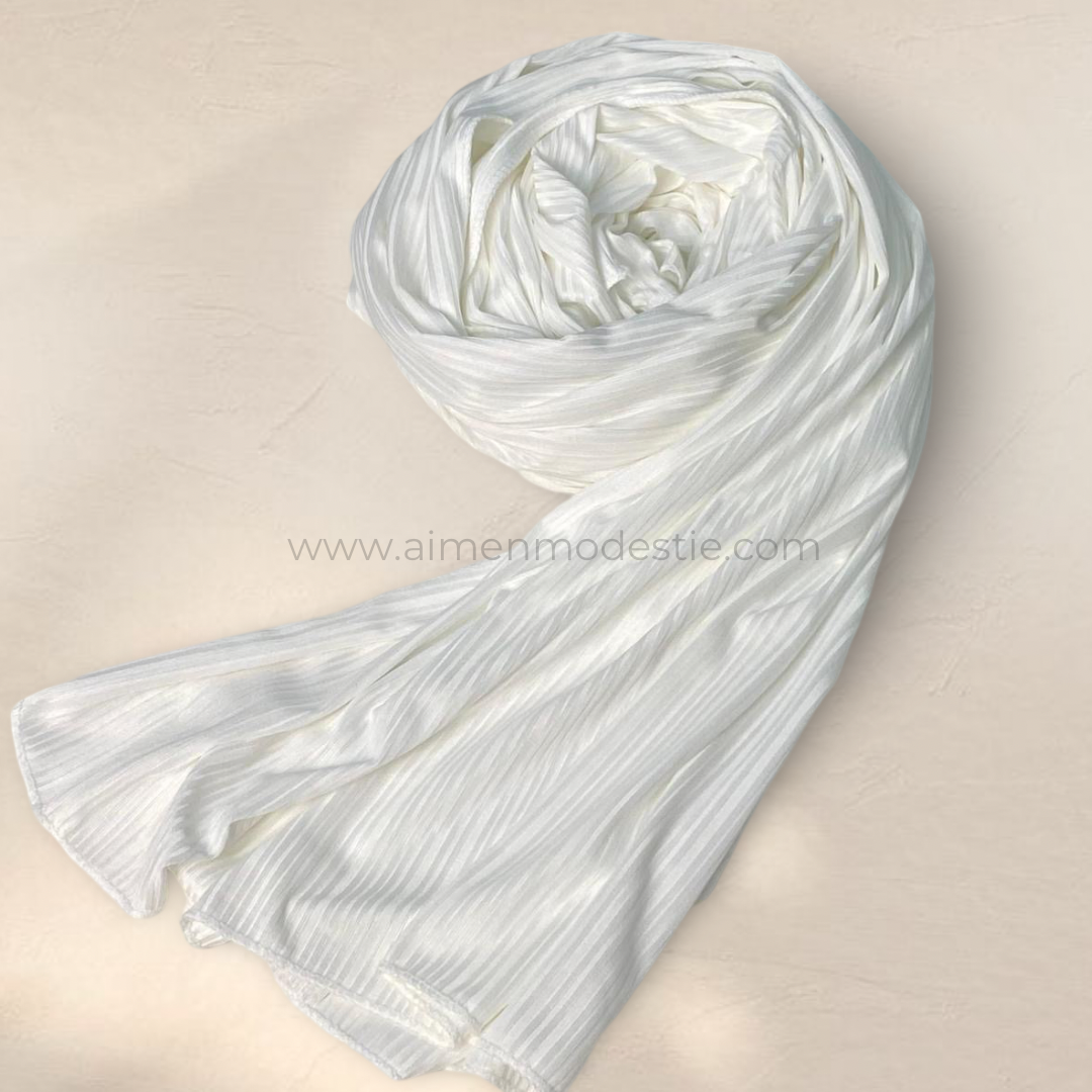Ribbed Jersey Hijab - Milky White