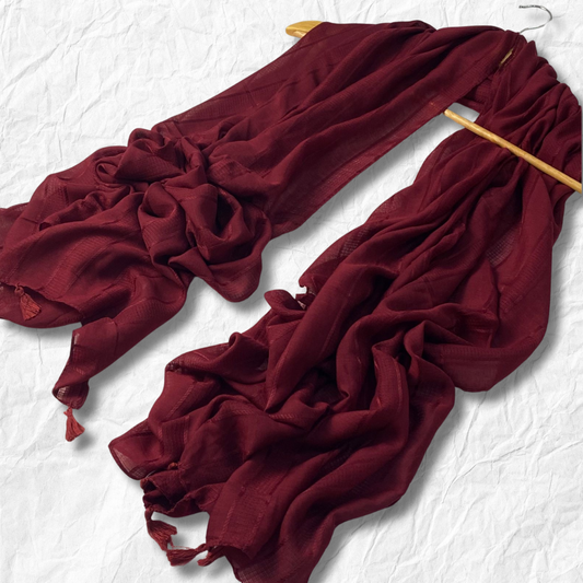 Lawn Hijab-Maroon