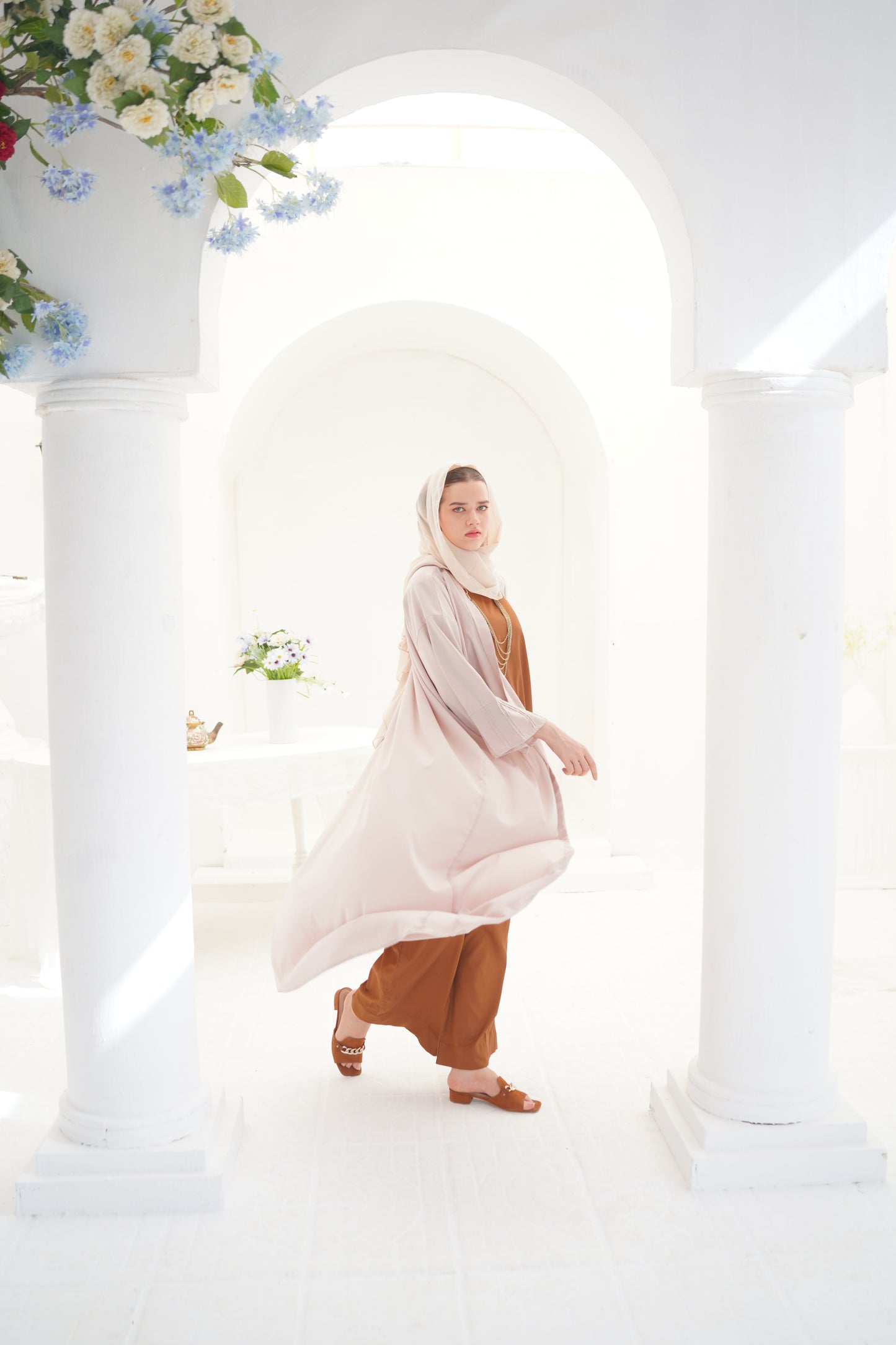 Beige Abaya Set