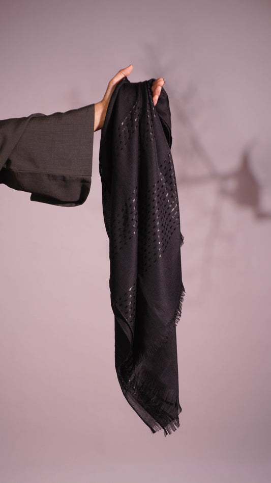 Black Turkish Viscose Hijab – Classic, Non-Slippery & Easy to Style