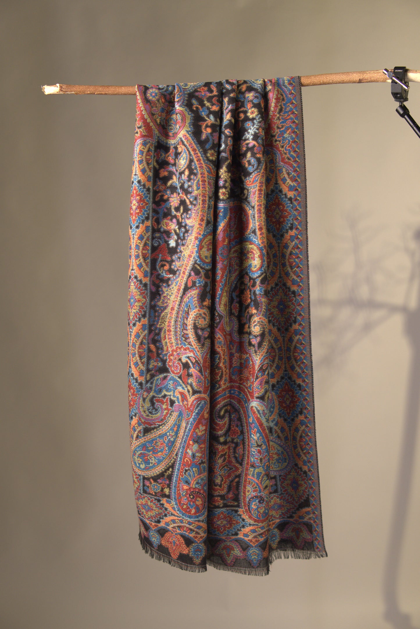 Pashmina Hijab - Floral Black