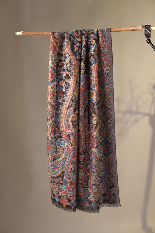 Pashmina Hijab - Floral Black