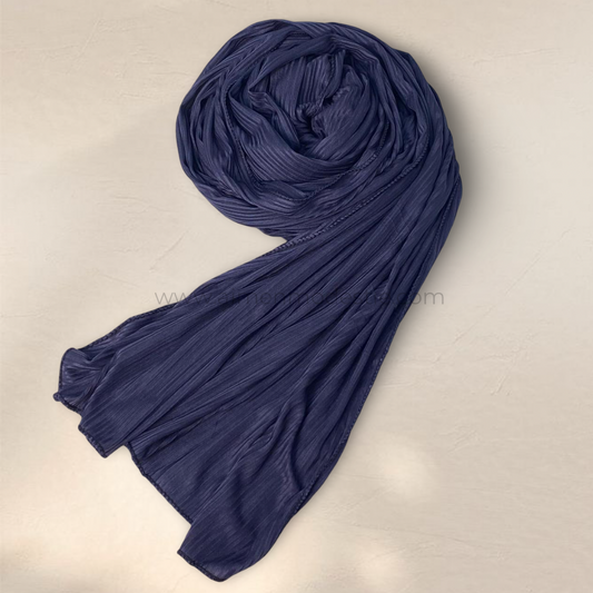 Ribbed Jersey Hijab - Navy Blue